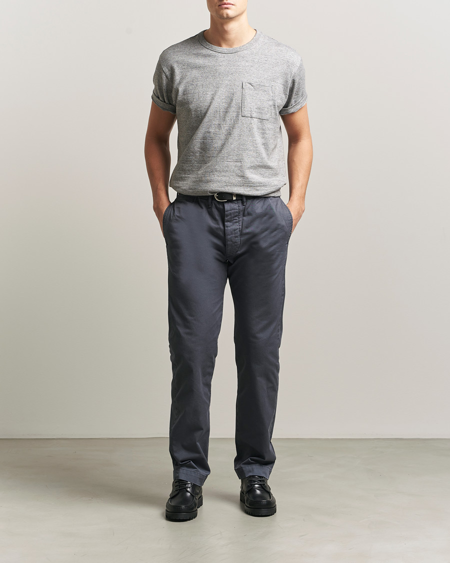 RRL Officers Flat Pants Navy at CareOfCarl.com