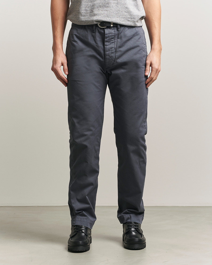 36/32 RRL OFFICER’S FLAT CHINO PANT RRL Officers Flat Pants Navy at CareOfCarl.com