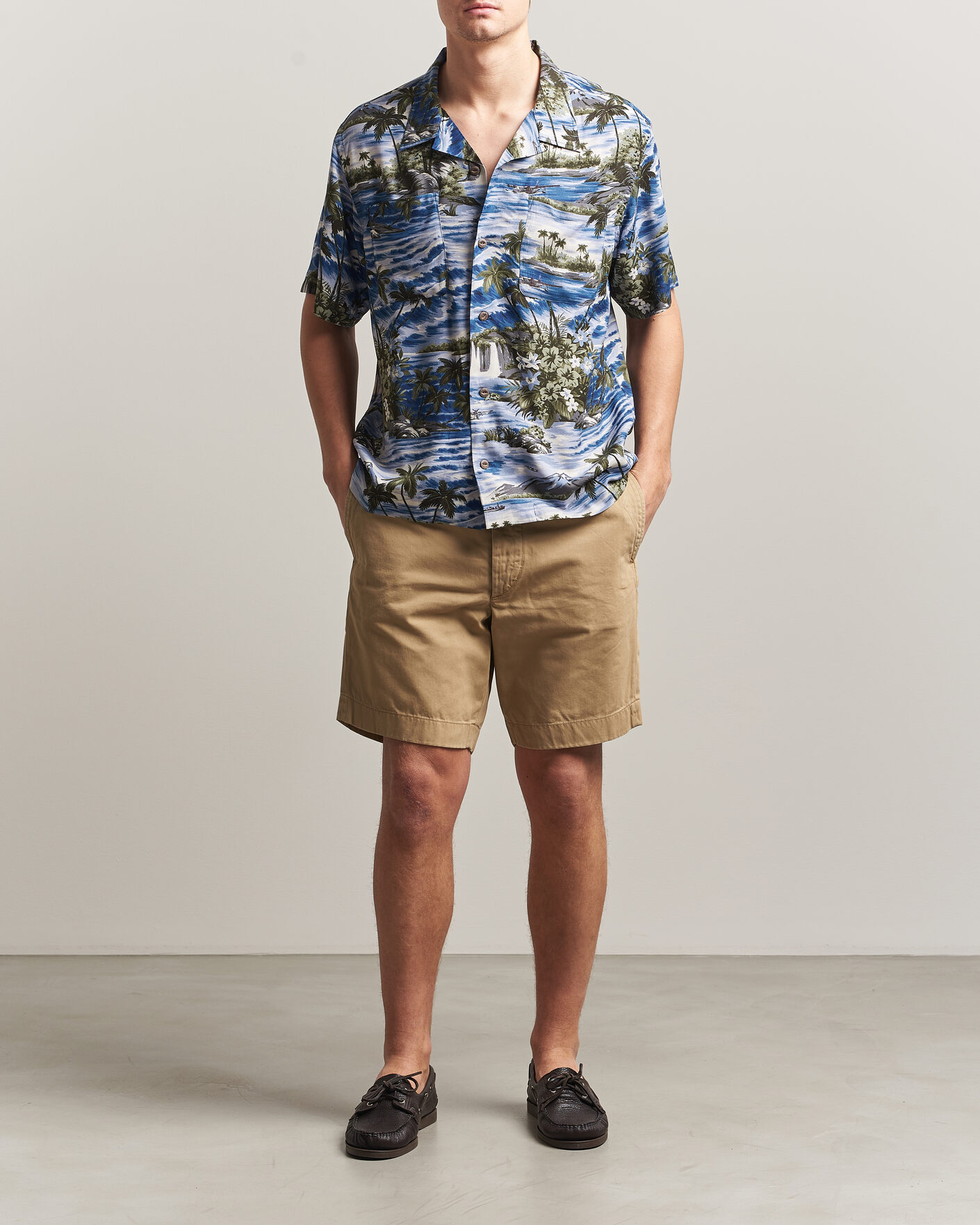 RRL Officers Flat Shorts New Military Khaki at CareOfCarl.com