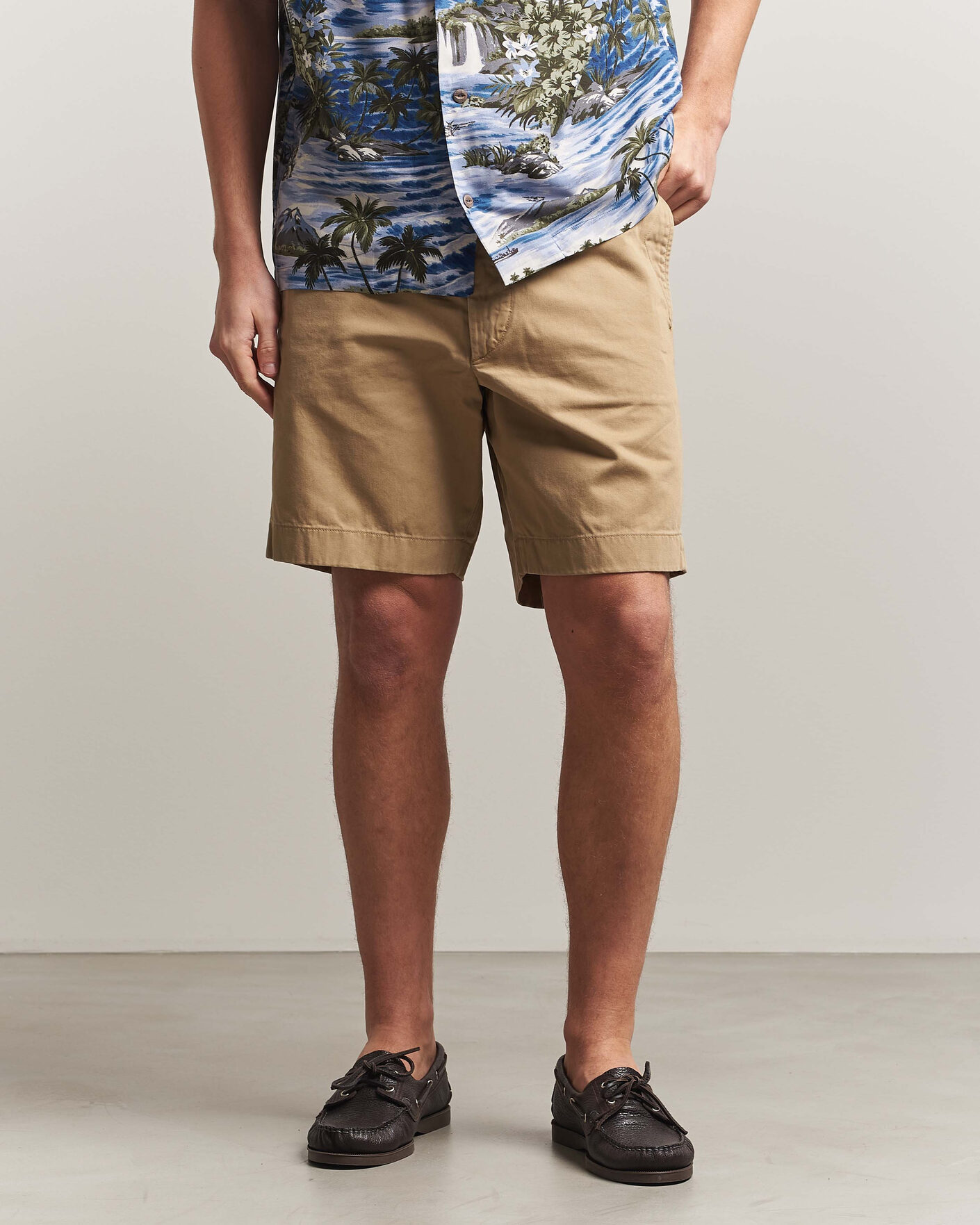 RRL Officers Flat Shorts New Military Khaki at CareOfCarl.com