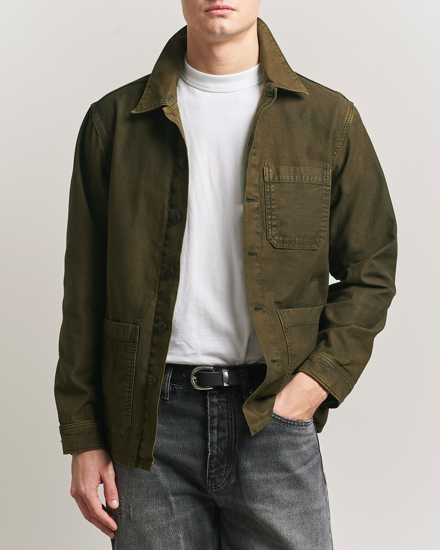 RRL Asher Overshirt Washed Brown at CareOfCarl.com