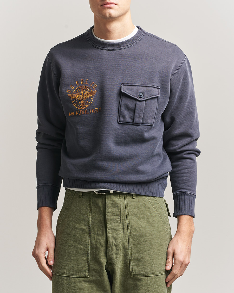 Men | Sweaters & Knitwear | RRL | Training Crew Sweatshirt Faded Blue