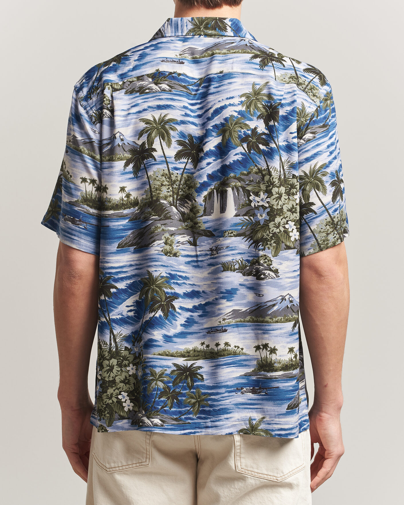 RRL Printed Camp Shirt Blue at CareOfCarl.com