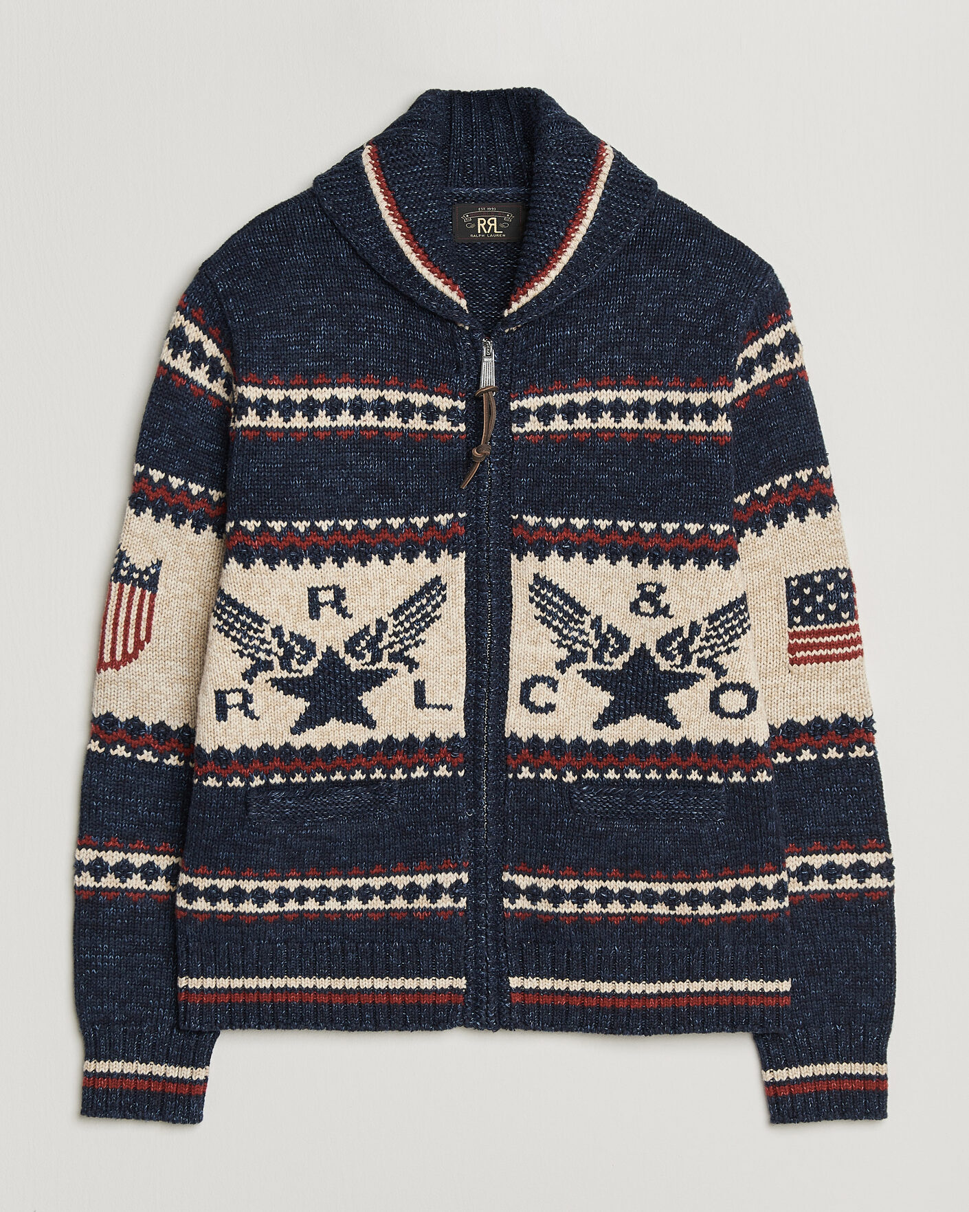 RRL Jacquard Shawl Cardigan Indigo at CareOfCarl.com