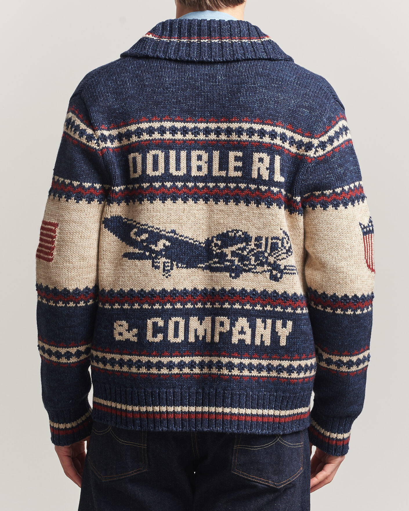 Men | Sweaters & Knitwear | RRL | Jacquard Shawl Cardigan Indigo