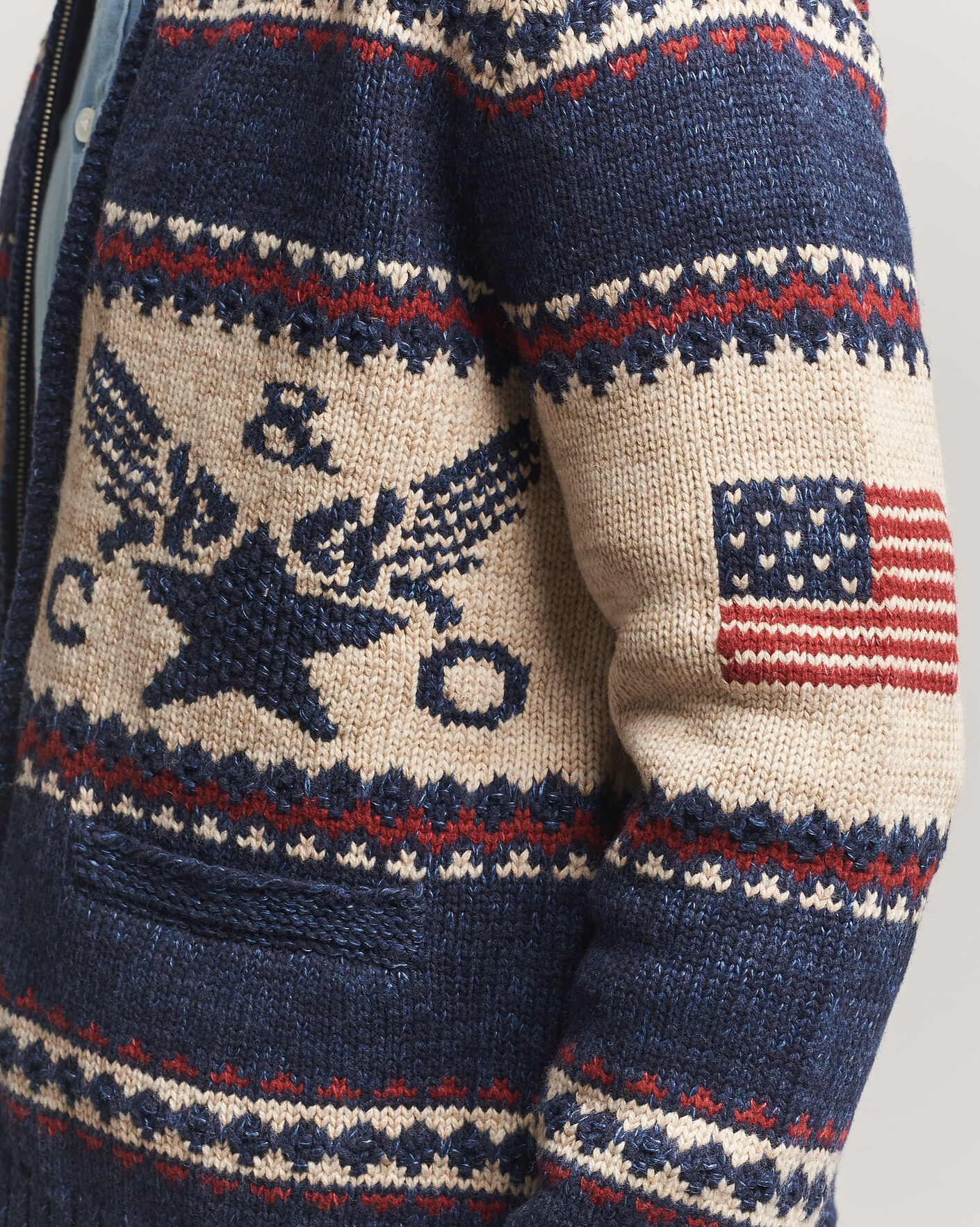 Men | Sweaters & Knitwear | RRL | Jacquard Shawl Cardigan Indigo