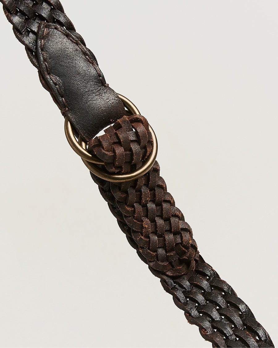 RRL3300 RRL Braided Belt Dark Brown at CareOfCarl.com