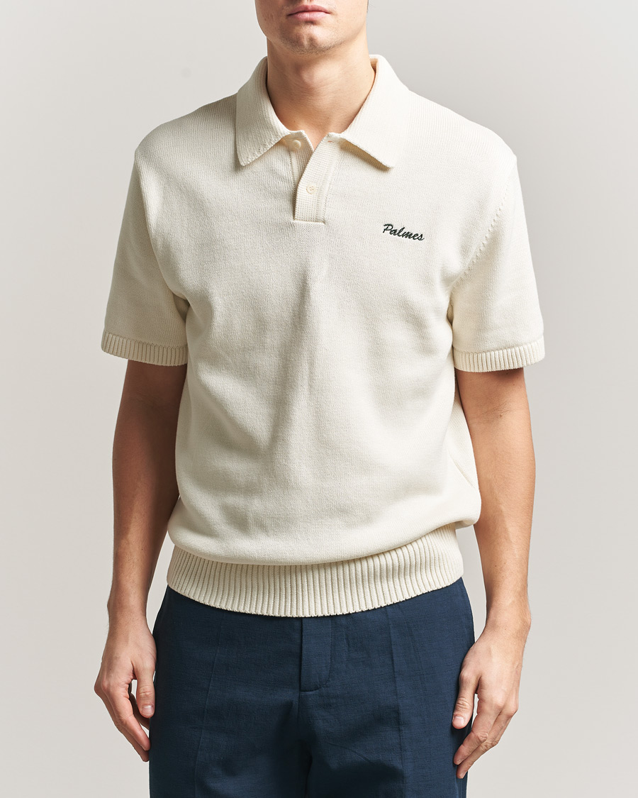 Men | Polo Shirts | Palmes | Cotton Knit Polo Off White