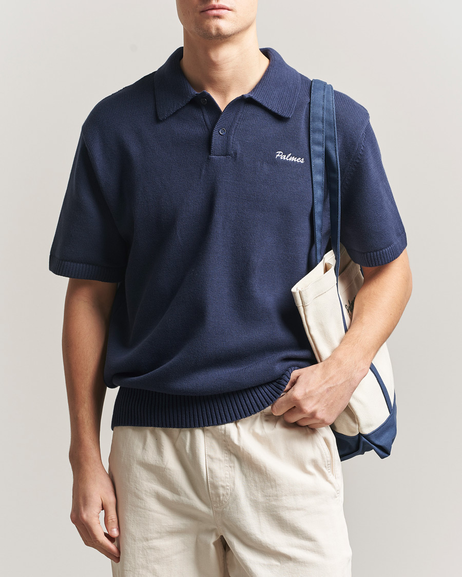 Men | Polo Shirts | Palmes | Cotton Knit Polo Navy