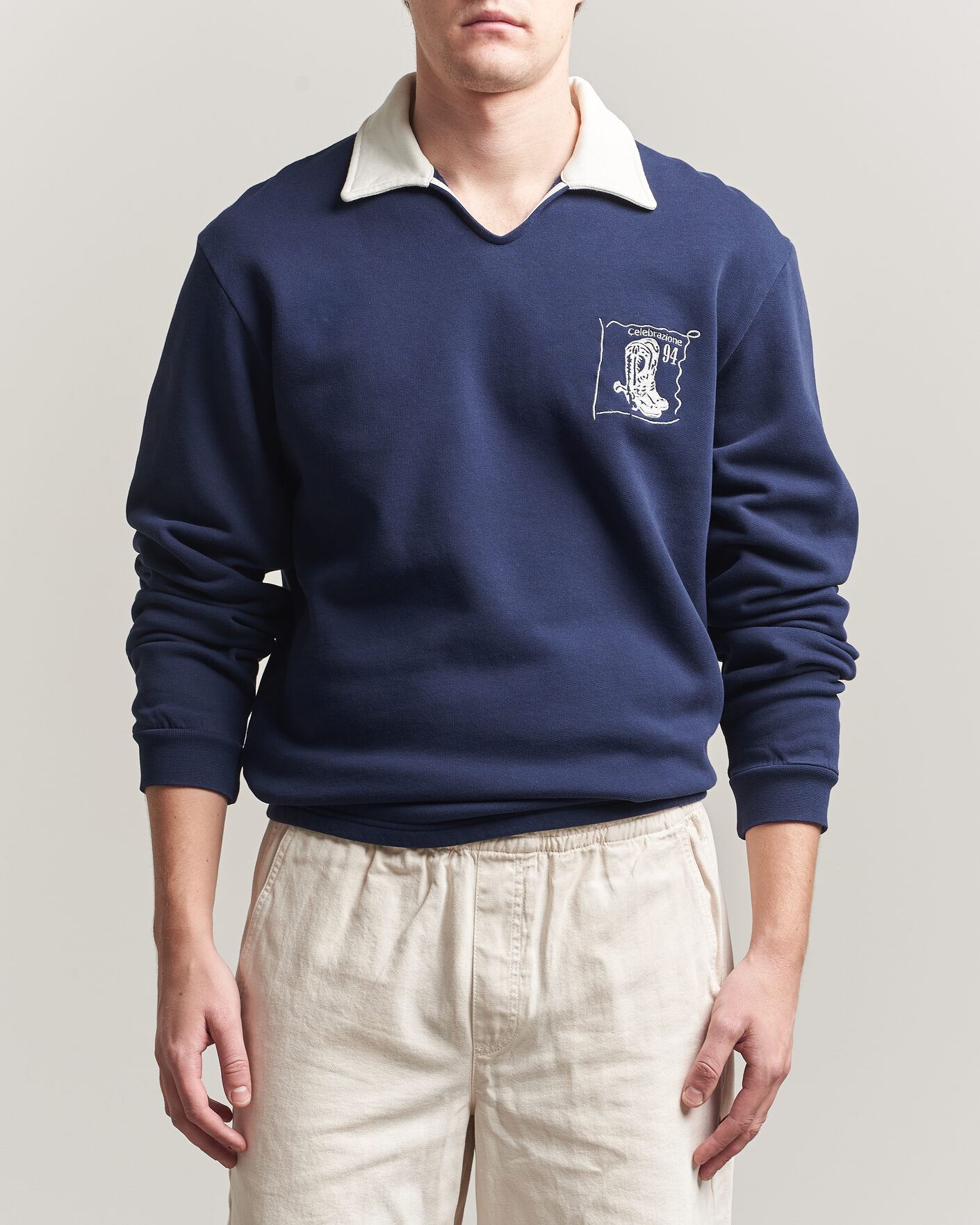 Men | Sweaters & Knitwear | Palmes | Boot Open Rugby Shirt Navy