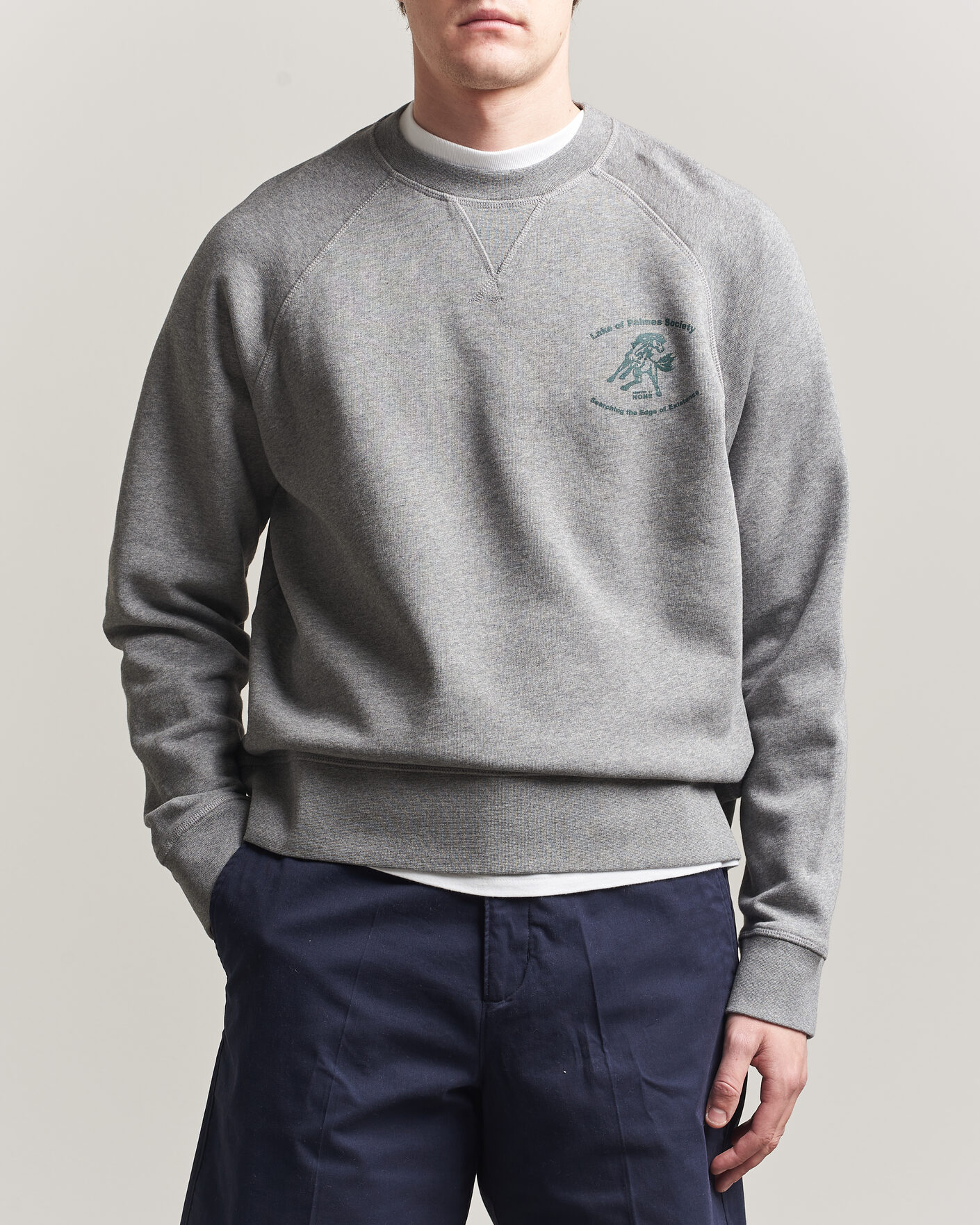 Palmes Lake Raglan Sweatshirt Grey Melange at CareOfCarl.com