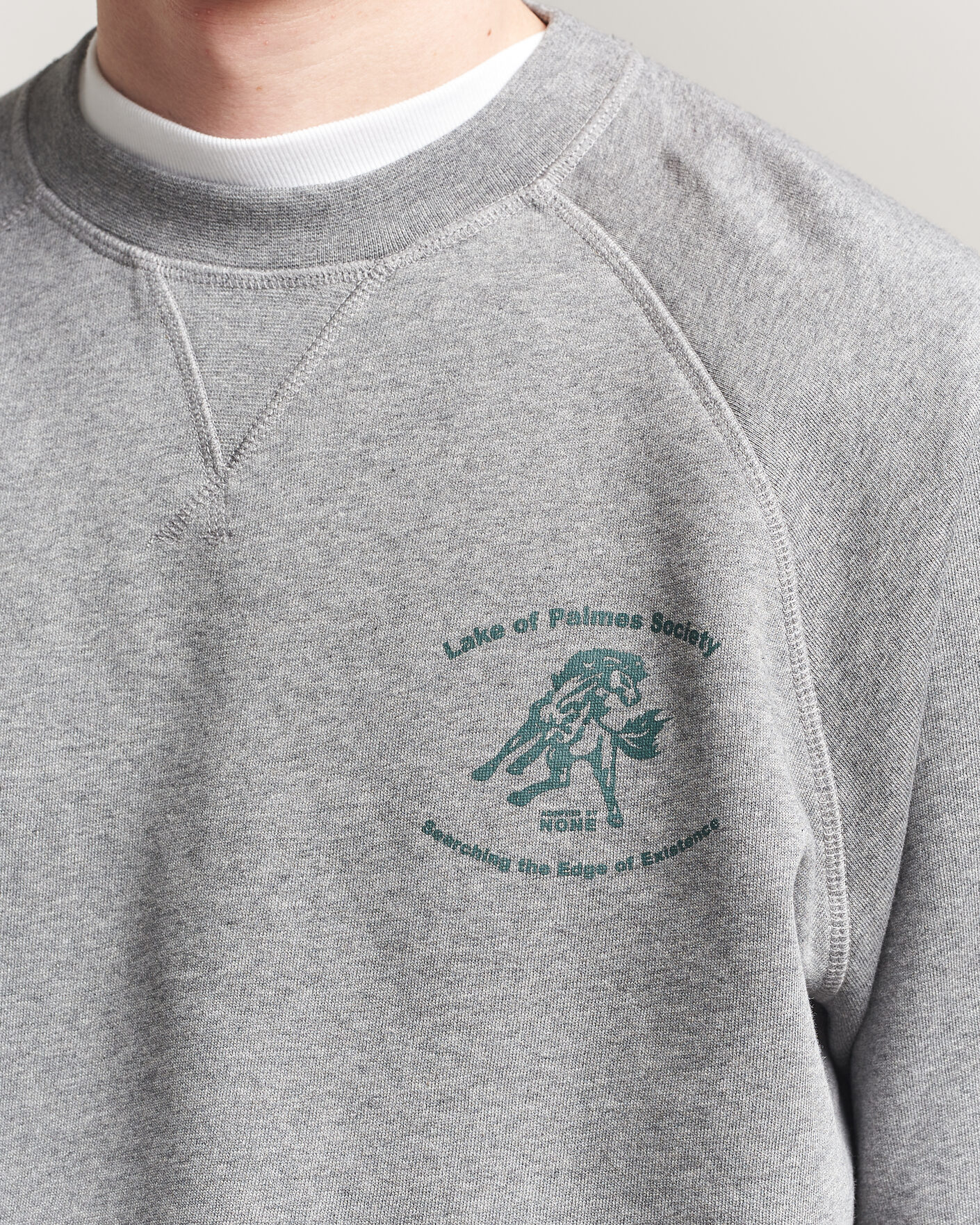 Palmes Lake Raglan Sweatshirt Grey Melange at CareOfCarl.com