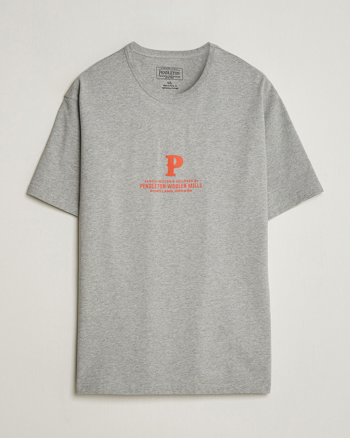 Men | T-Shirts | Pendleton | Heavyweight P Tee Ash Heather Grey