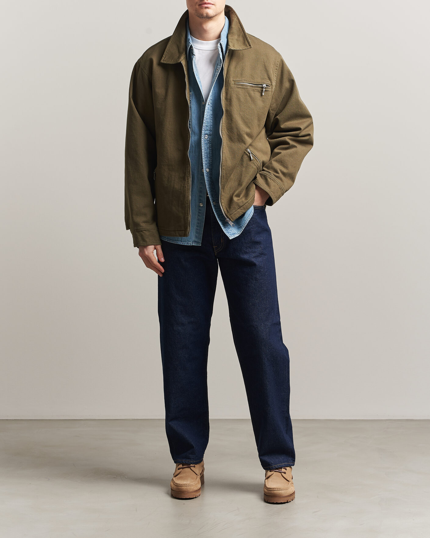 Men | Coats & Jackets | Pendleton | Blandet Lined Bomber Jacket Sage