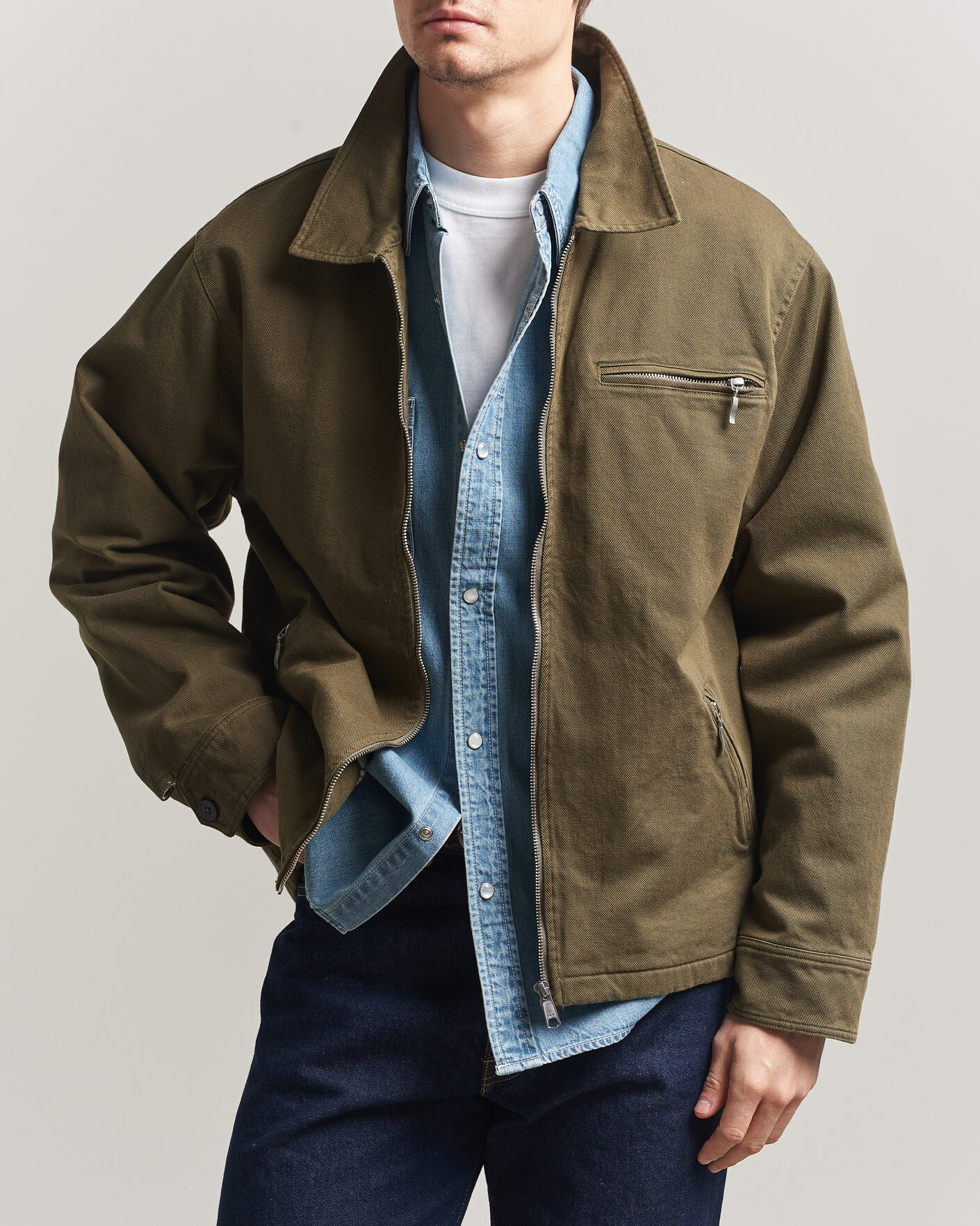 Men | Coats & Jackets | Pendleton | Blandet Lined Bomber Jacket Sage
