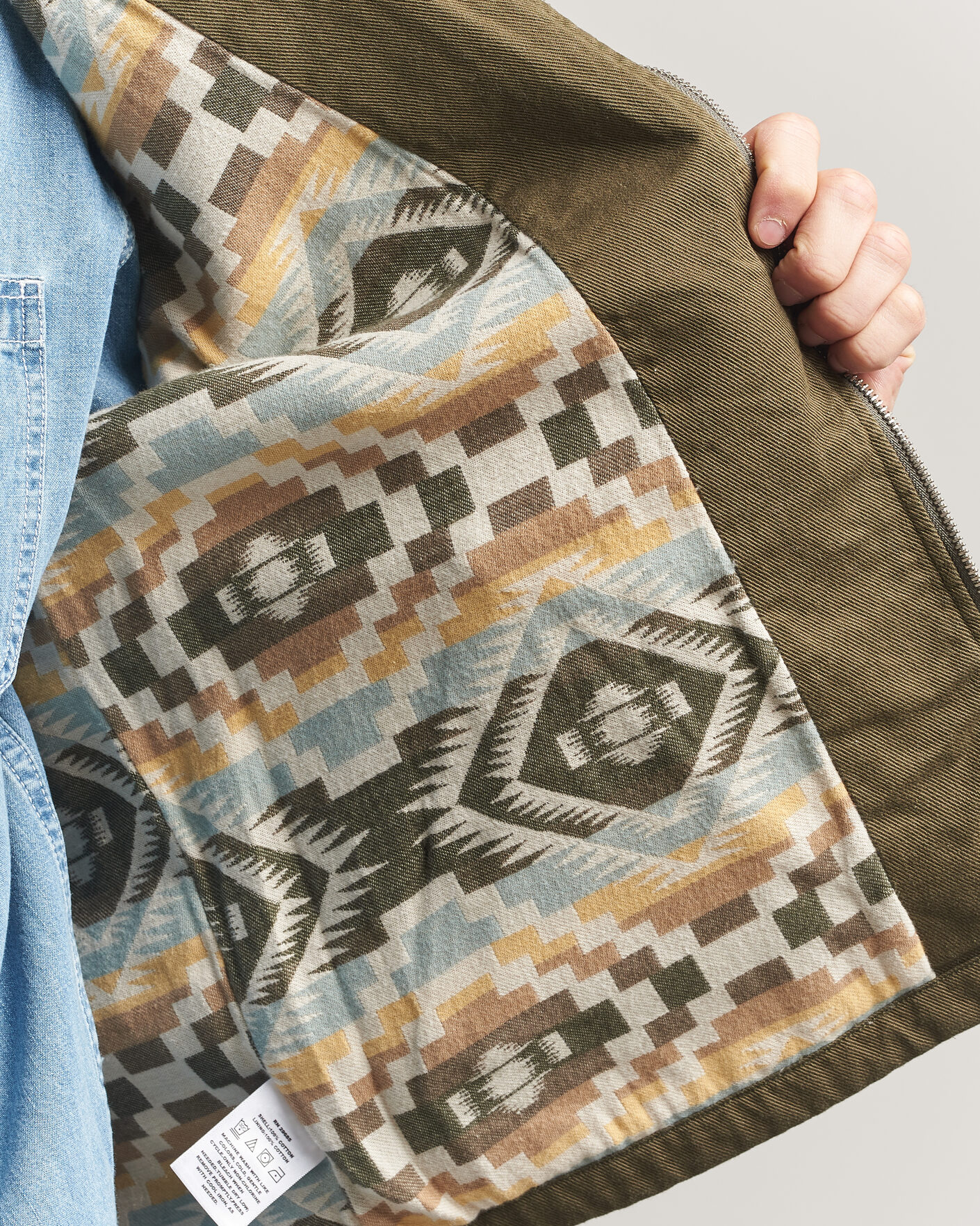 Men | Coats & Jackets | Pendleton | Blandet Lined Bomber Jacket Sage