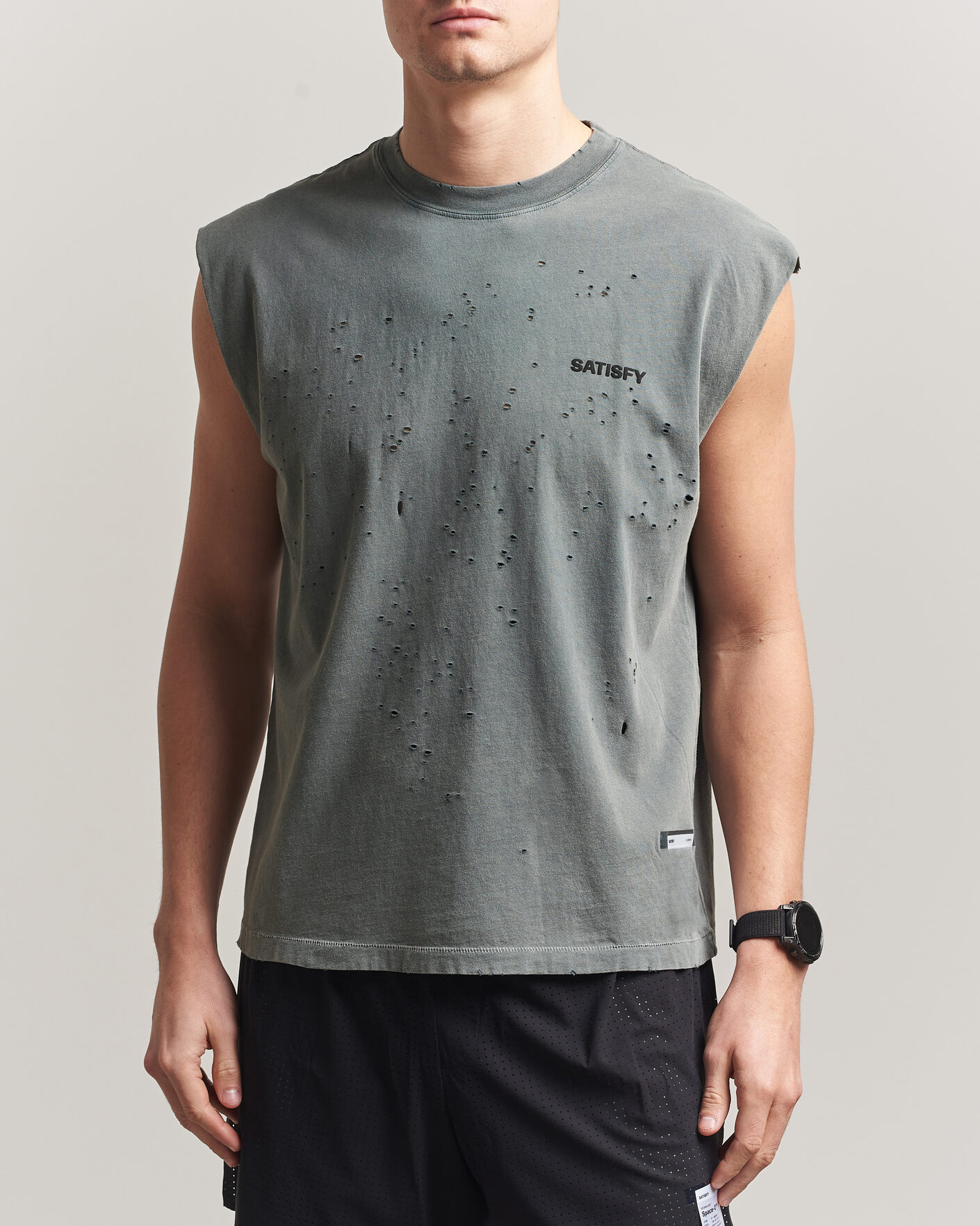 Men | T-Shirts | Satisfy | MothTech Muscle Tee Faded Black