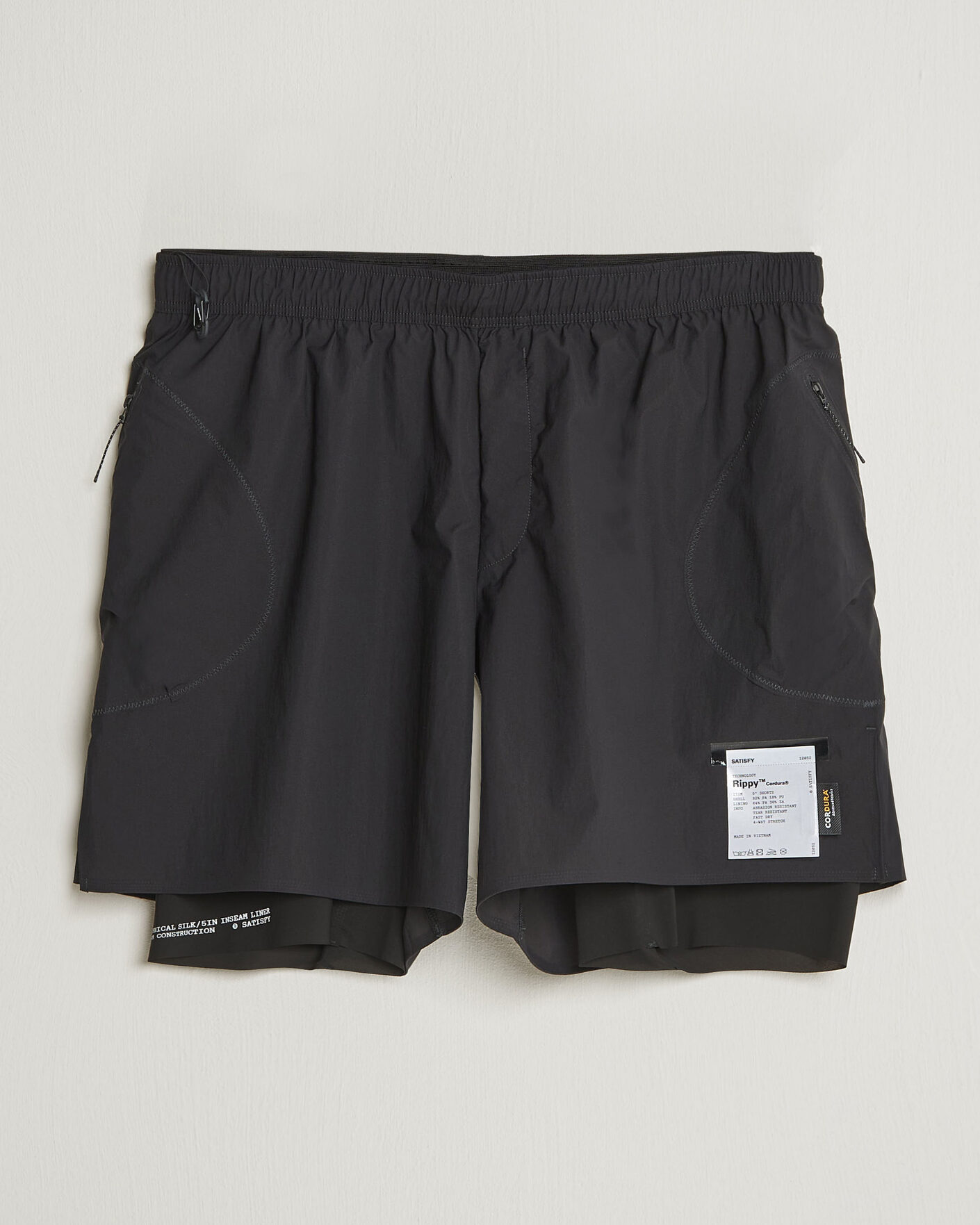 Satisfy Rippy Cordura 5 Inch Shorts Black at CareOfCarl.com