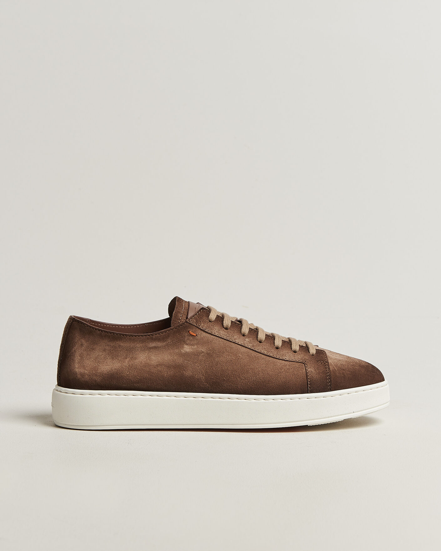 Men | Sneakers | Santoni | Cleanic Silk Suede Sneakers Dark Brown