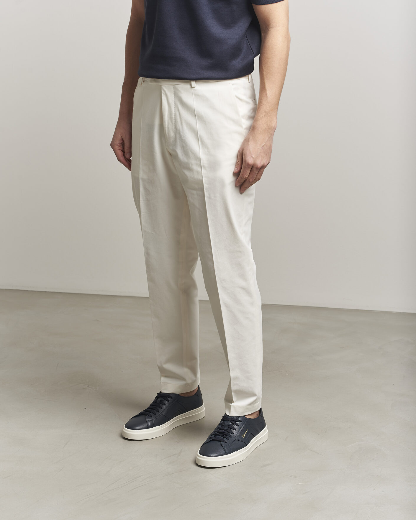 Men | Sneakers | Santoni | Double Buckle Sneakers Navy Calf