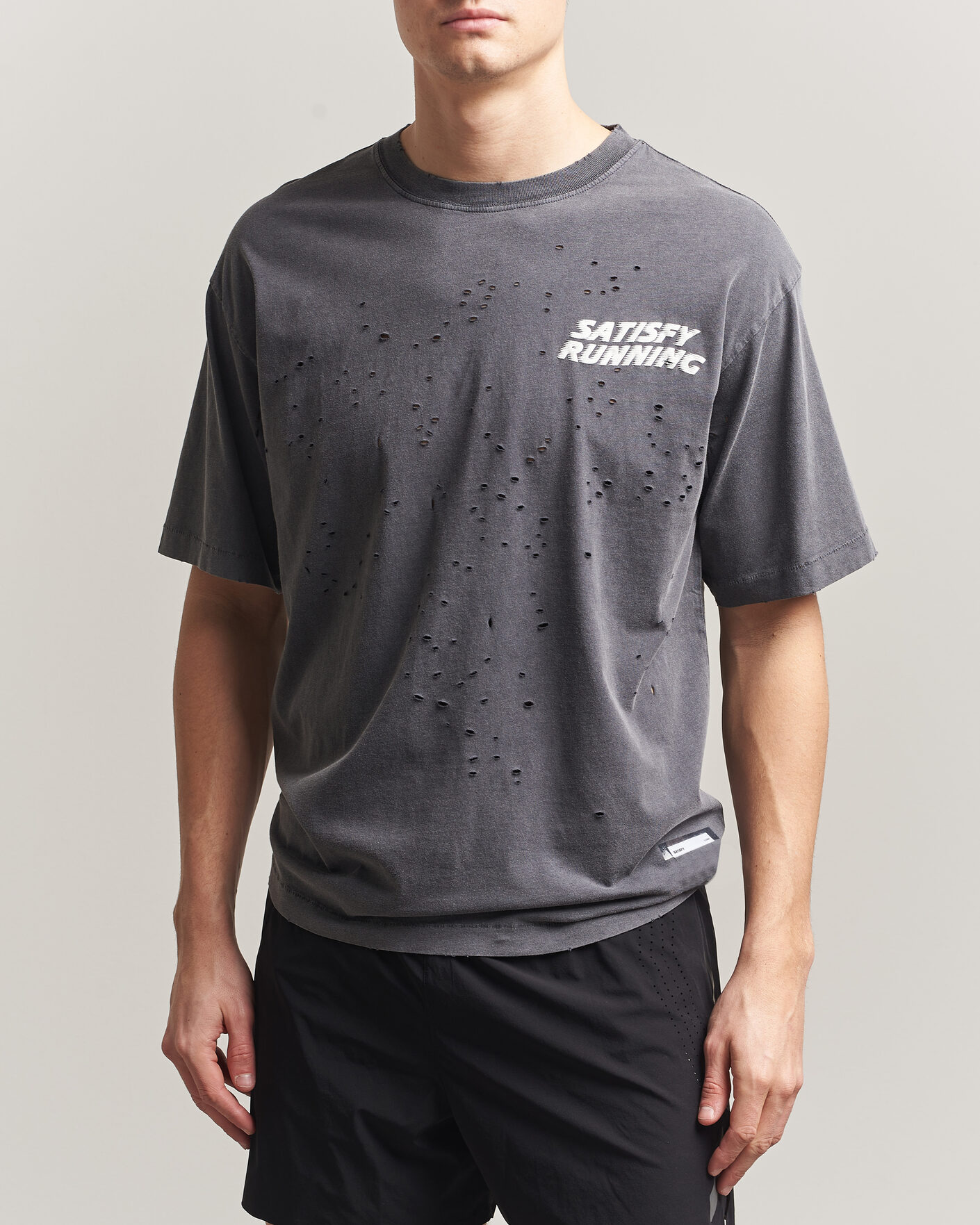 Men | T-Shirts | Satisfy | MothTech Small Logo T-Shirt Aged Black