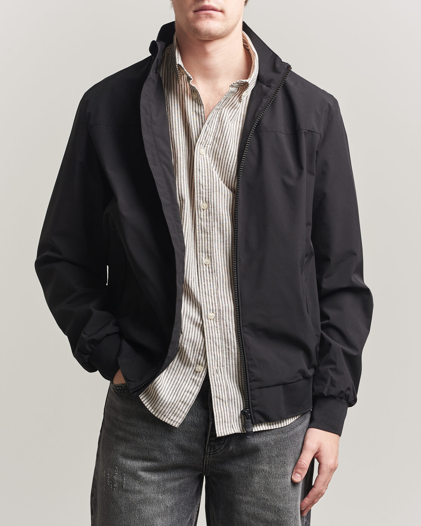 Men | Coats & Jackets | Save The Duck | Finlay Nylon Harrington Jacket Black