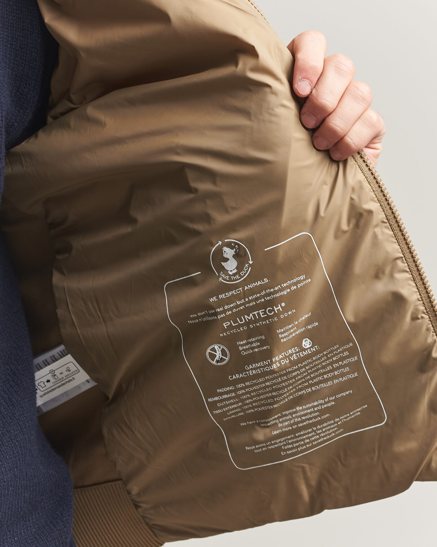 Men | Coats & Jackets | Save The Duck | Sedum Lightweight Padded Hybrid Jacket Khaki Brown