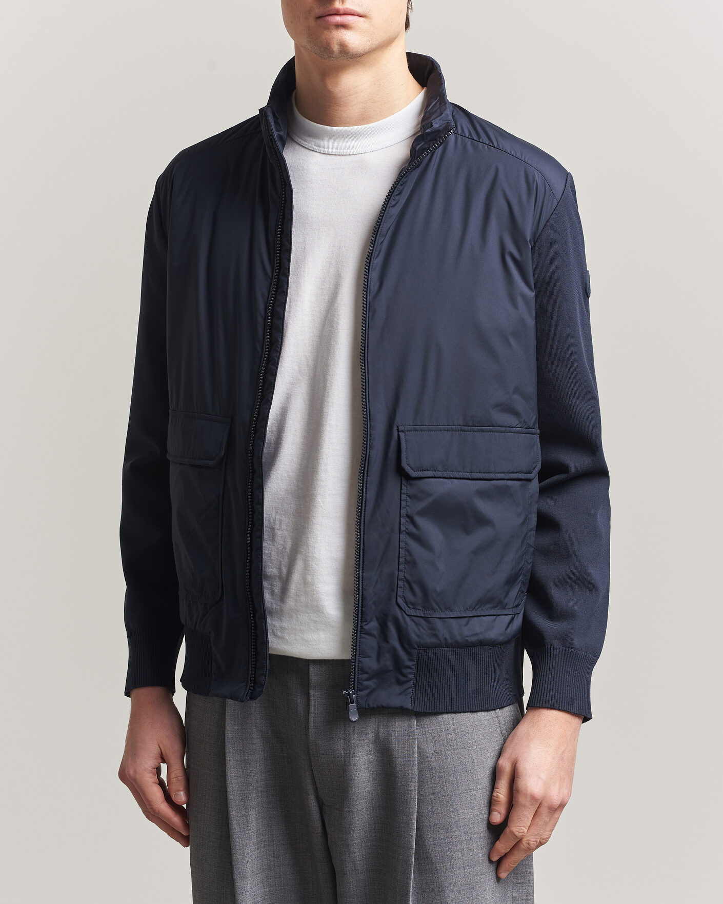 Men | Coats & Jackets | Save The Duck | Alfo Hybrid Jacket Navy Blue