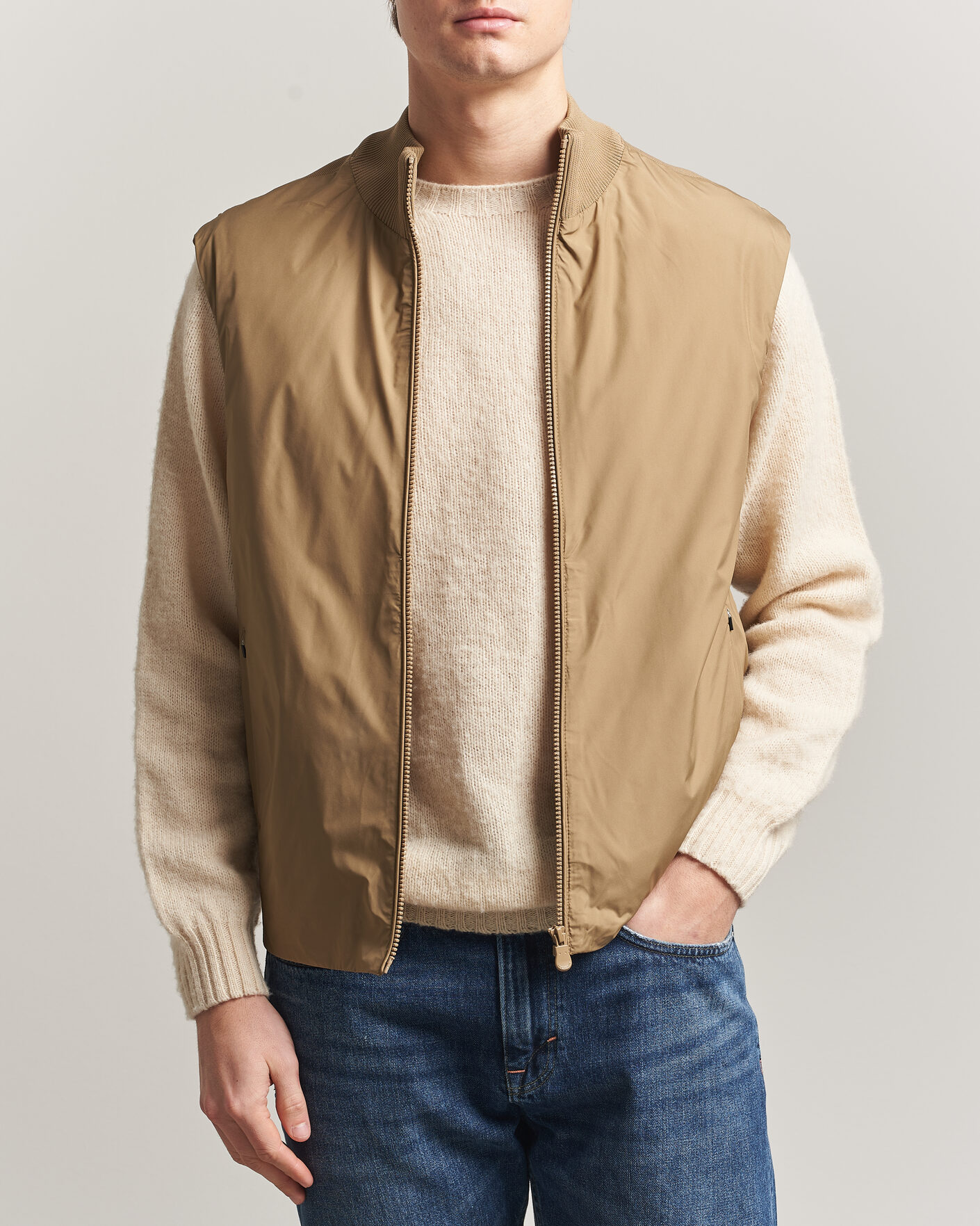 Men | Gilets | Save The Duck | Orris Hybrid Vest Khaki Brown