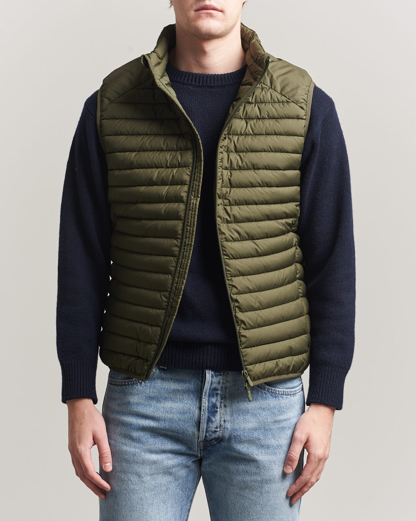 Men | Gilets | Save The Duck | Dave Lightweight Padded Vest Snake Green