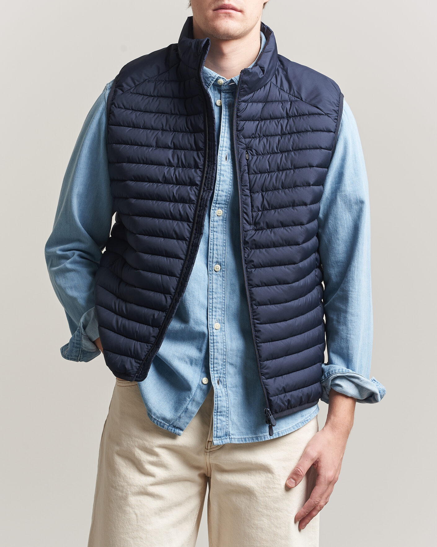 Save The Duck Dave Lightweight Padded Vest Navy Blue at CareOfCarl.com