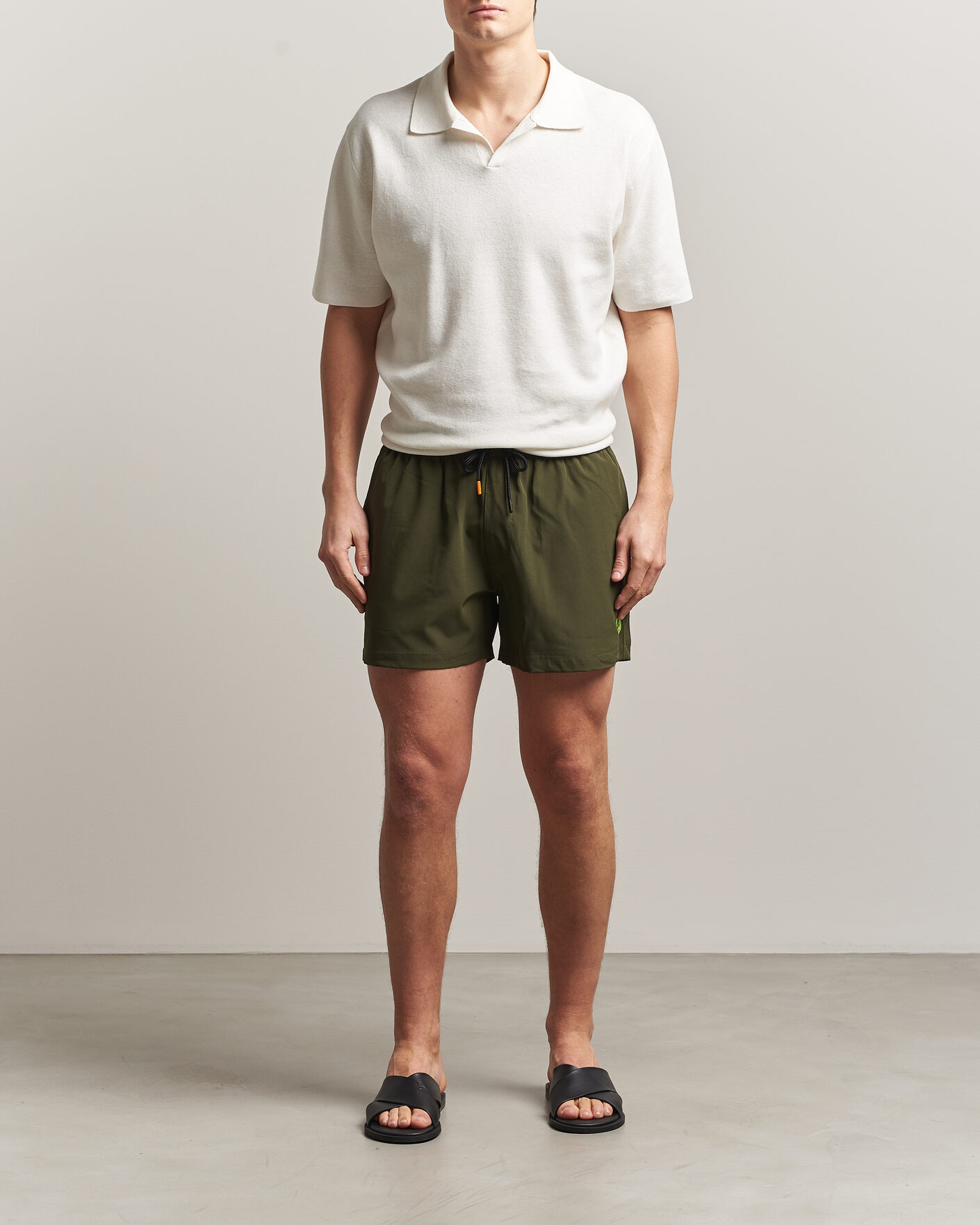 Men | Swimwear | Save The Duck | Plain Drawstring Swimshorts Snake Green