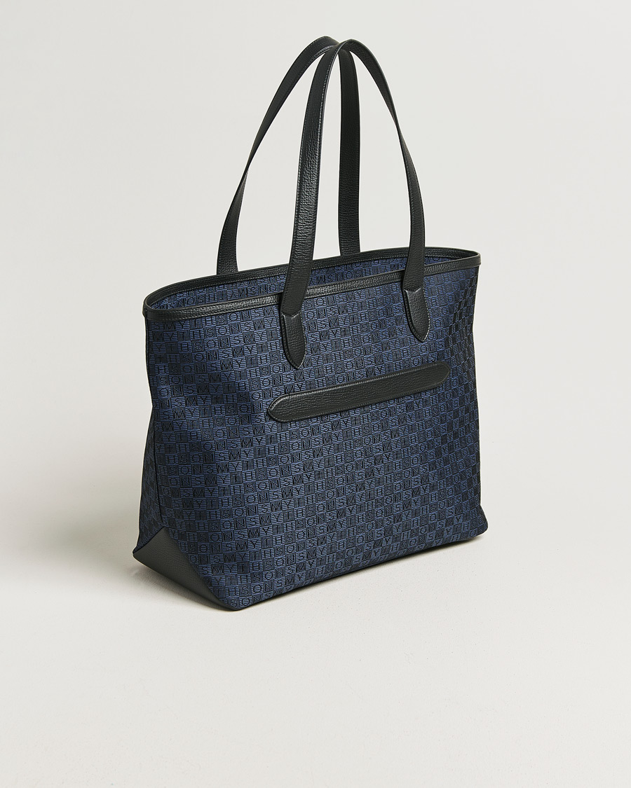 Men | Bags | Smythson | Canvas Stamp Tote Navy