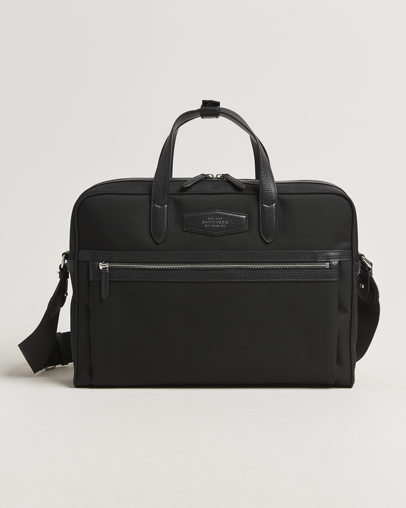 Smythson Canvas Norton Briefcase Black at CareOfCarl.com