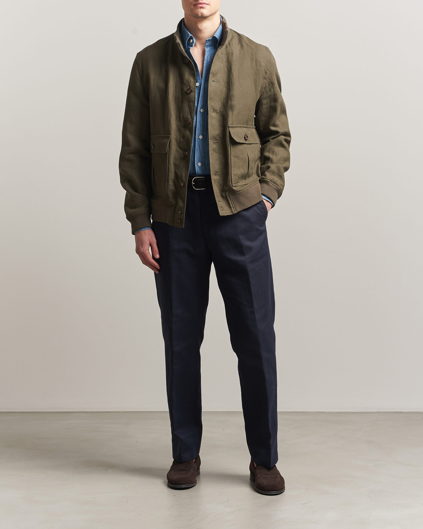 Men | Coats & Jackets | Valstar | Valstarino Linen Jacket Olive