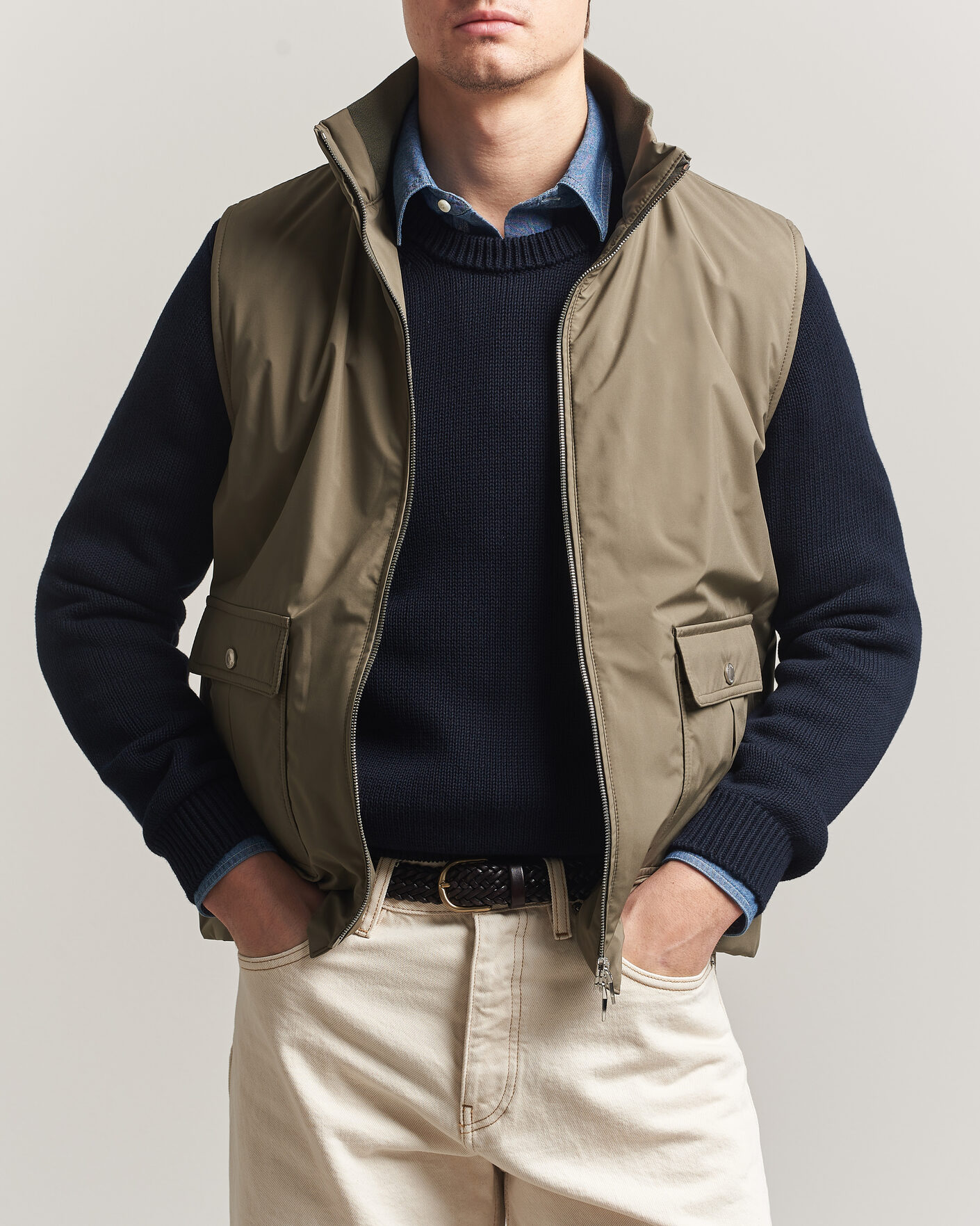 Men | Gilets | Valstar | Nylon Zip Vest Military