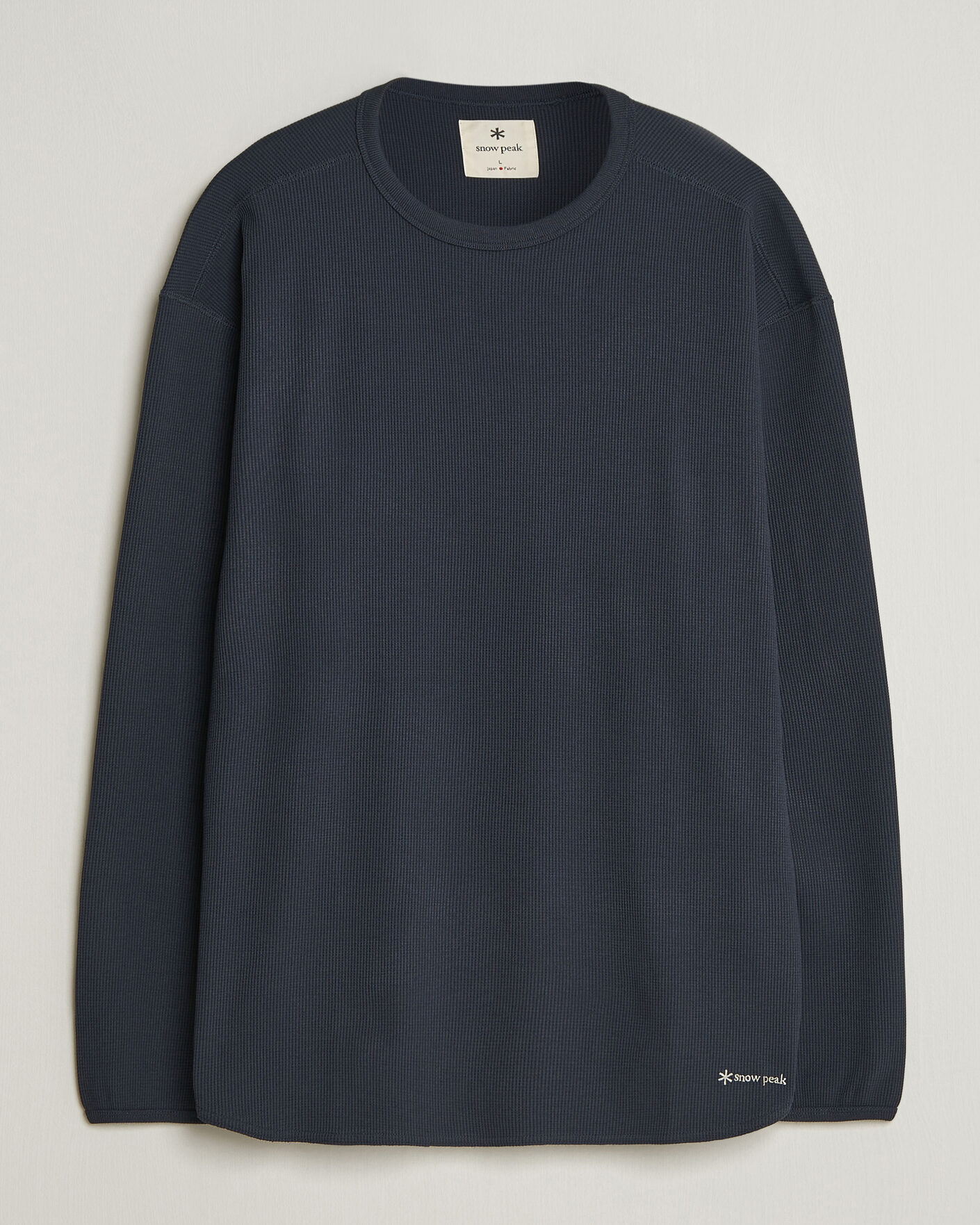 Snow Peak Dry Waffle Long Sleeve T-Shirt Dark Navy at CareOfCarl.com