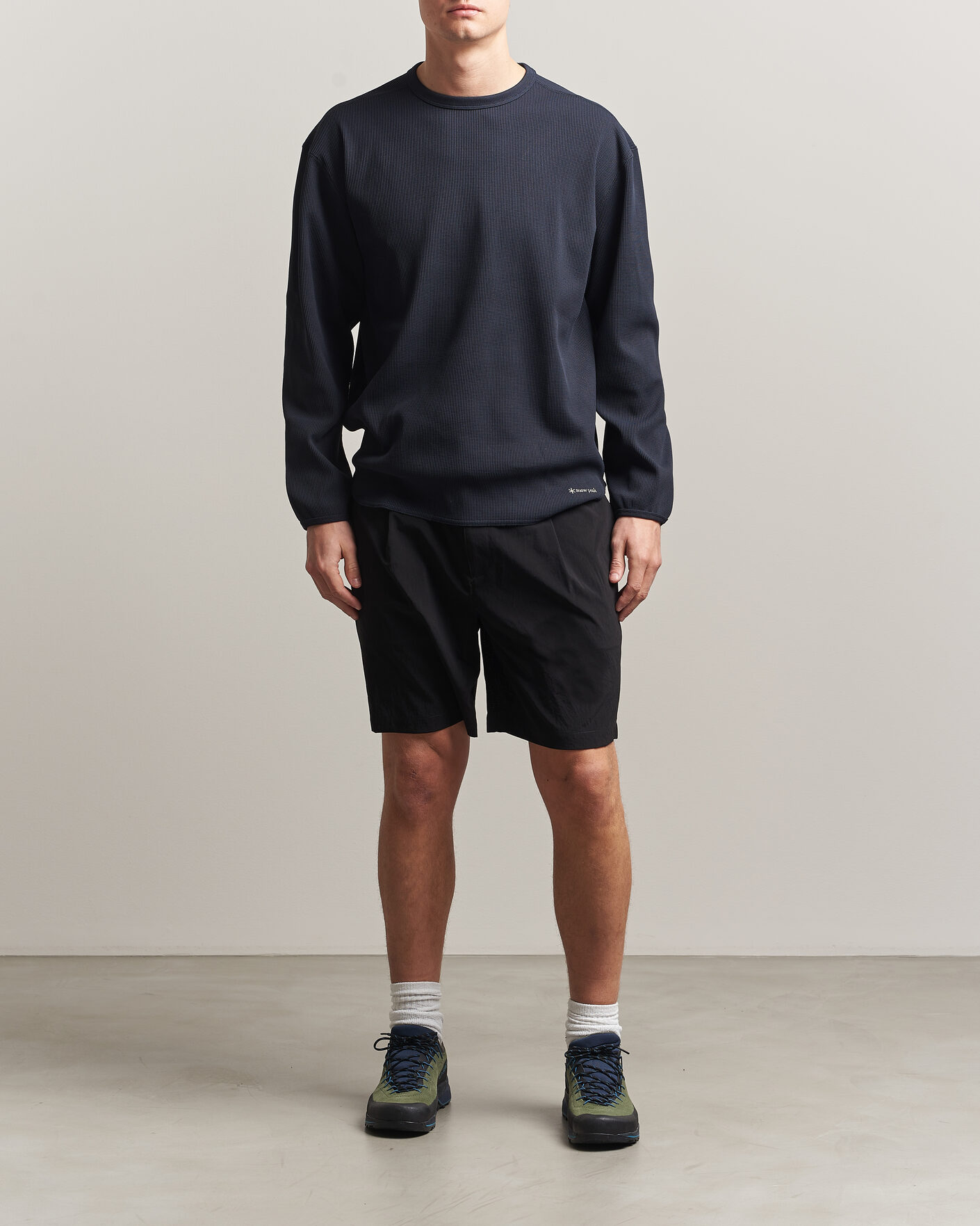 Men | T-Shirts | Snow Peak | Dry Waffle Long Sleeve T-Shirt Dark Navy