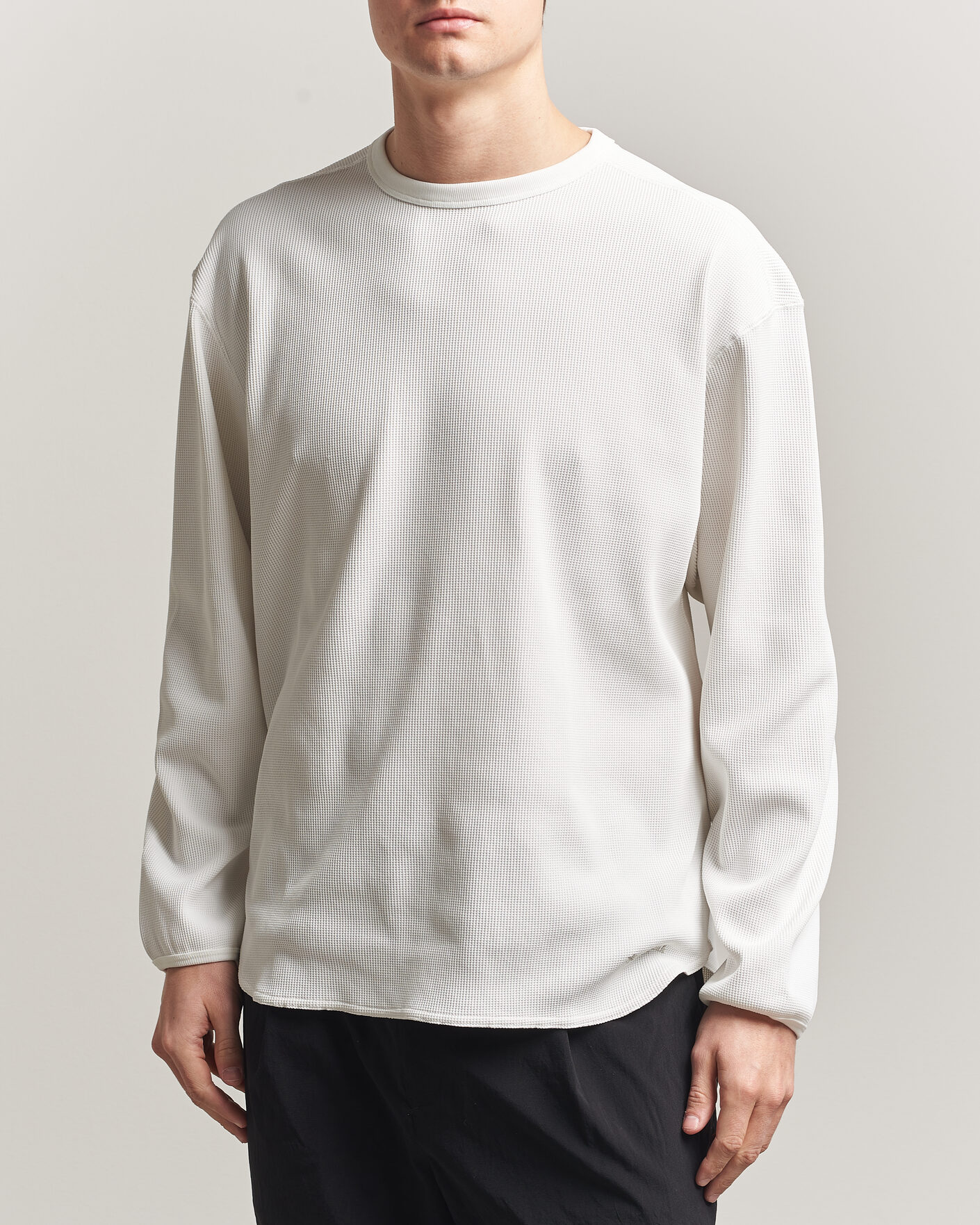 Snow Peak Dry Waffle Long Sleeve T-Shirt Off White at CareOfCarl.com