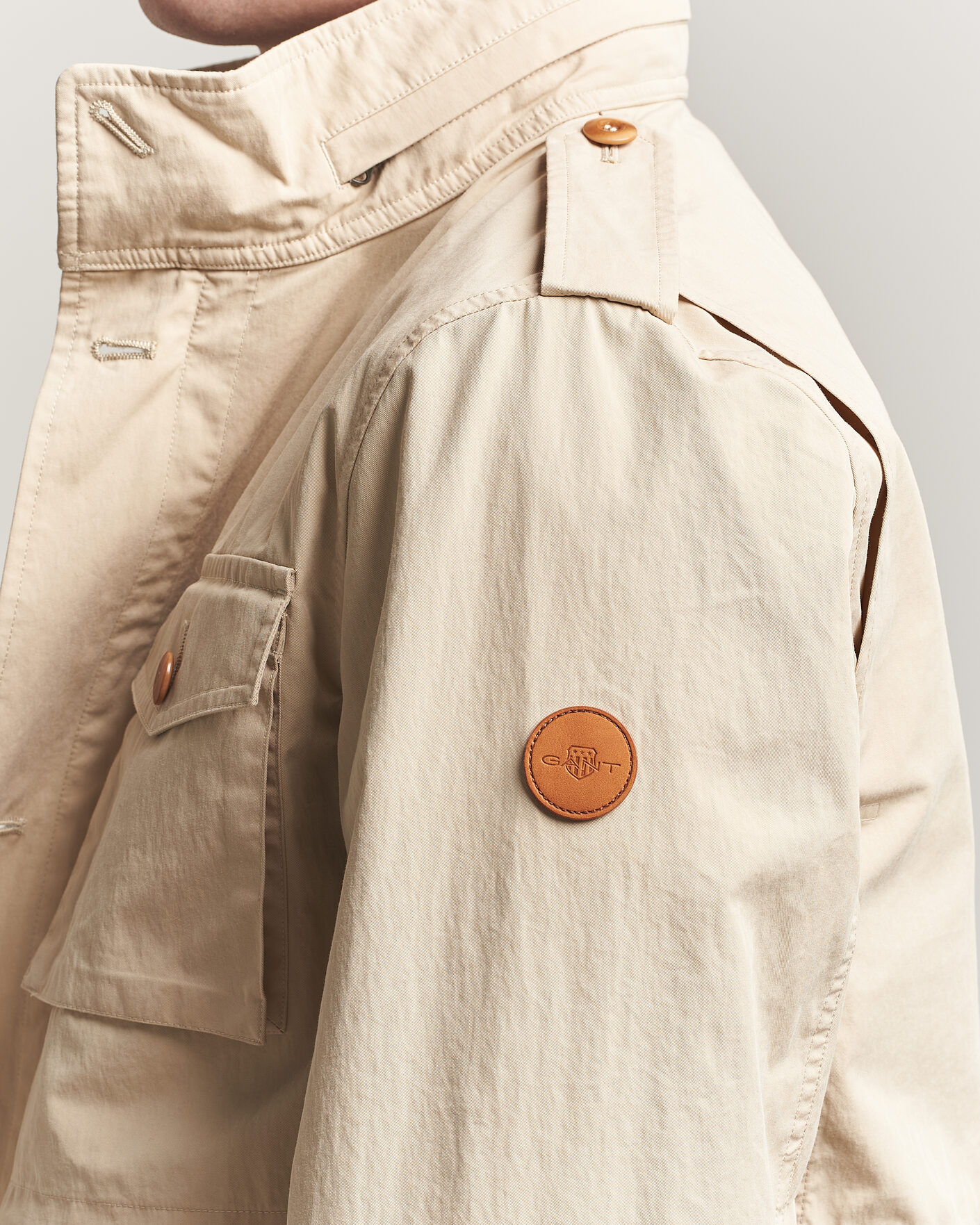 Men | Coats & Jackets | GANT | Cotton Field Jacket Oat Beige