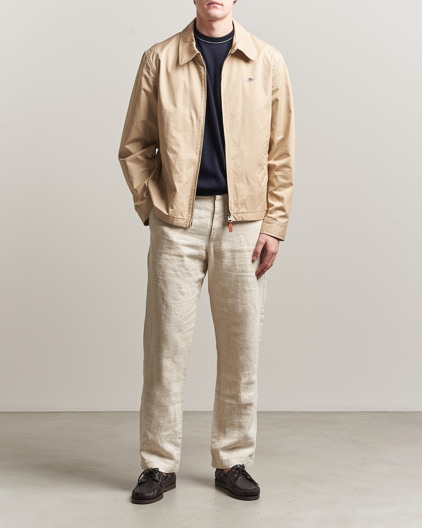 GANT Cotton Windcheater Jacket Oat Beige at CareOfCarl.com