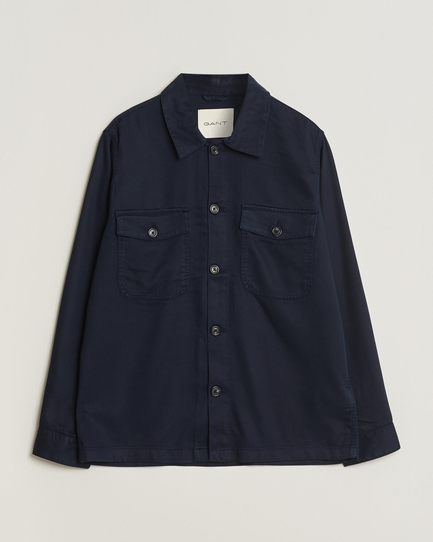Men | Shirts | Gant | Regular Fit Lyocell Overshirt Evening Blue