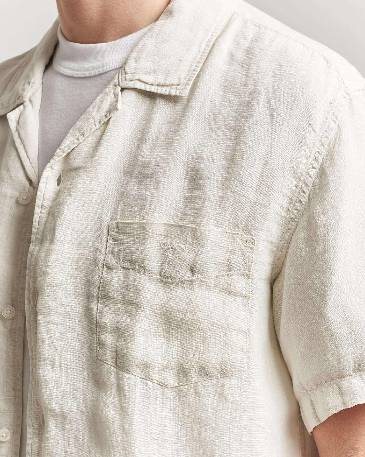 Men | Shirts | Gant | Regular Fit Garment Dyed Camp Shirrt Sand