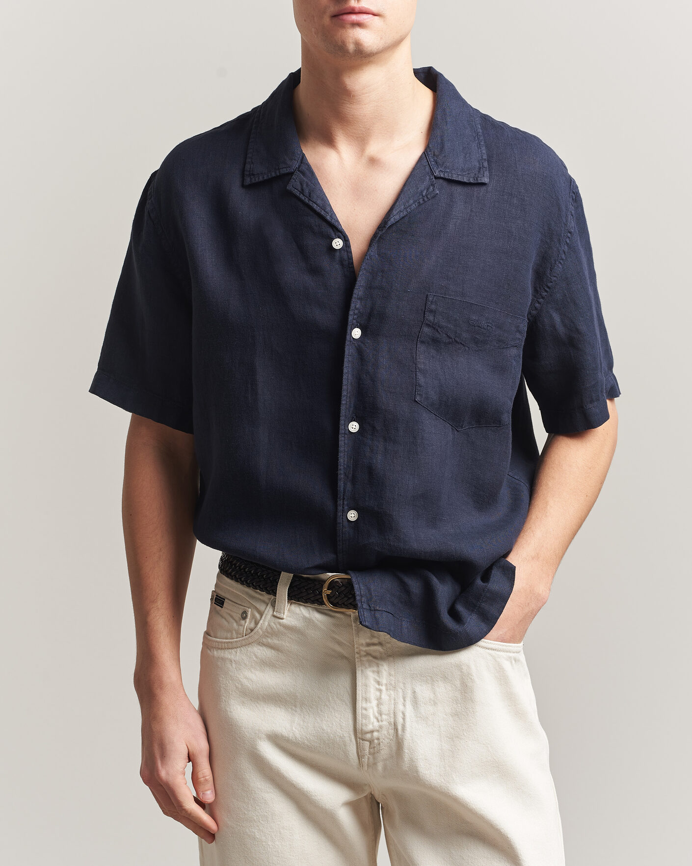 Men | Shirts | Gant | Regular Fit Garment Dyed Resort Shirt Blue