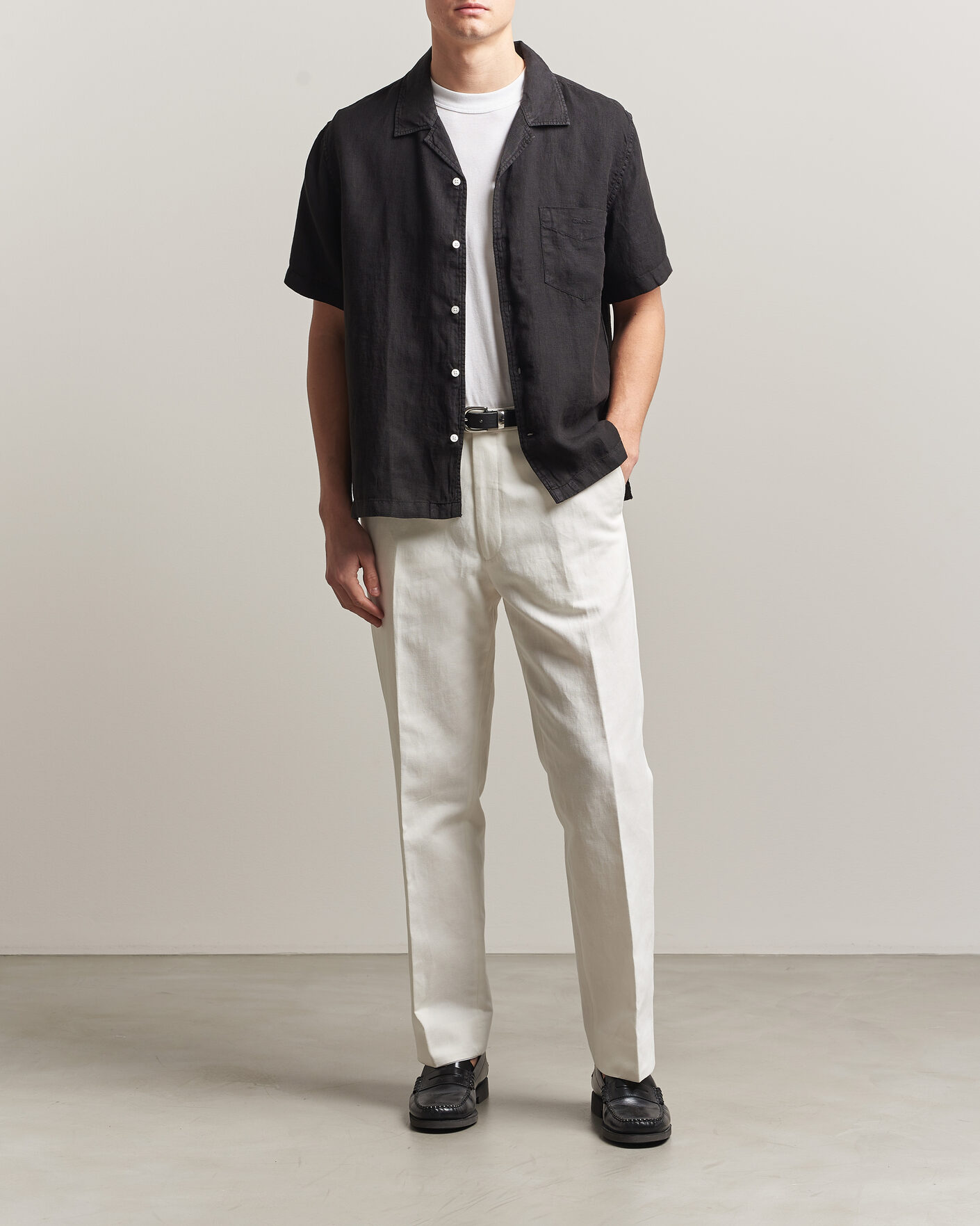 Men | Shirts | Gant | Regular Fit Garment Dyed Resort Shirt Black