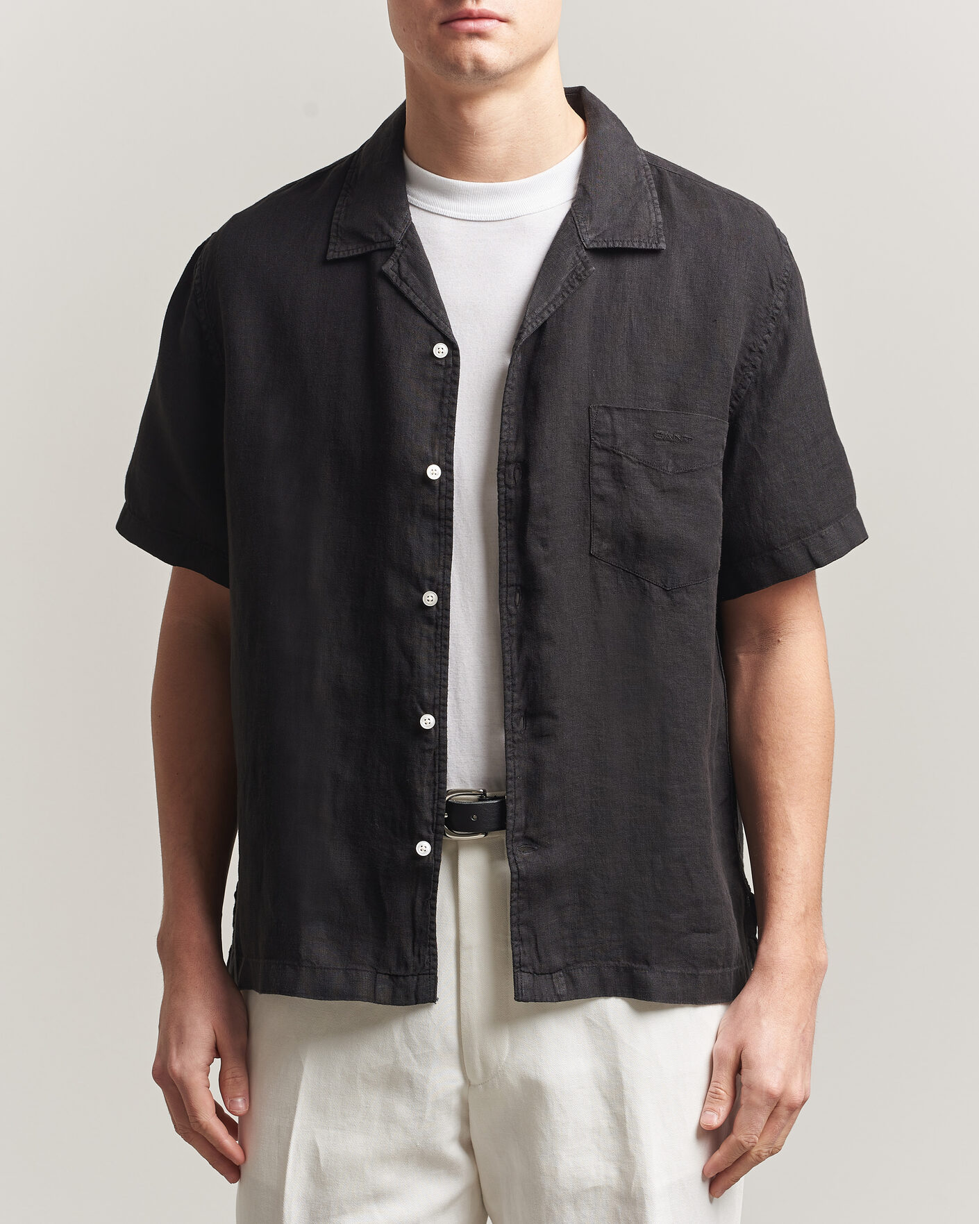 Men | Shirts | Gant | Regular Fit Garment Dyed Resort Shirt Black