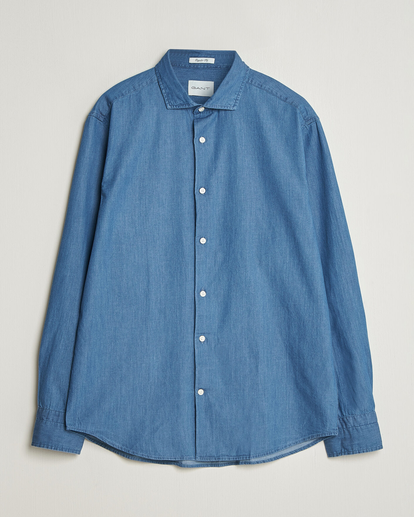 Men | Shirts | Gant | Regular Fit Indigo Twill Shirt Semi Light Blue
