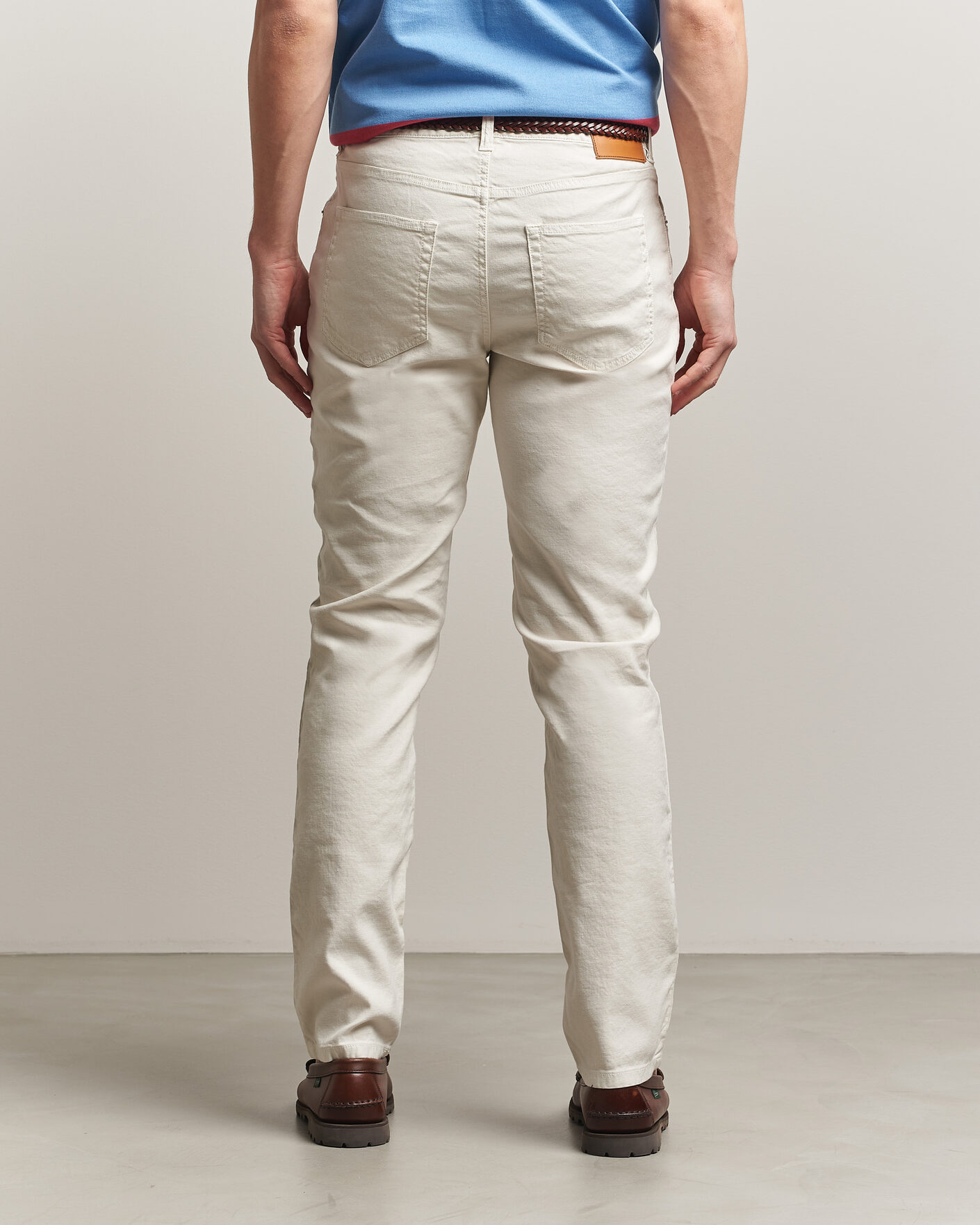 Men | Trousers | Gant | Slim Fit Cotton/Linen 5-Pocket Pants Sand