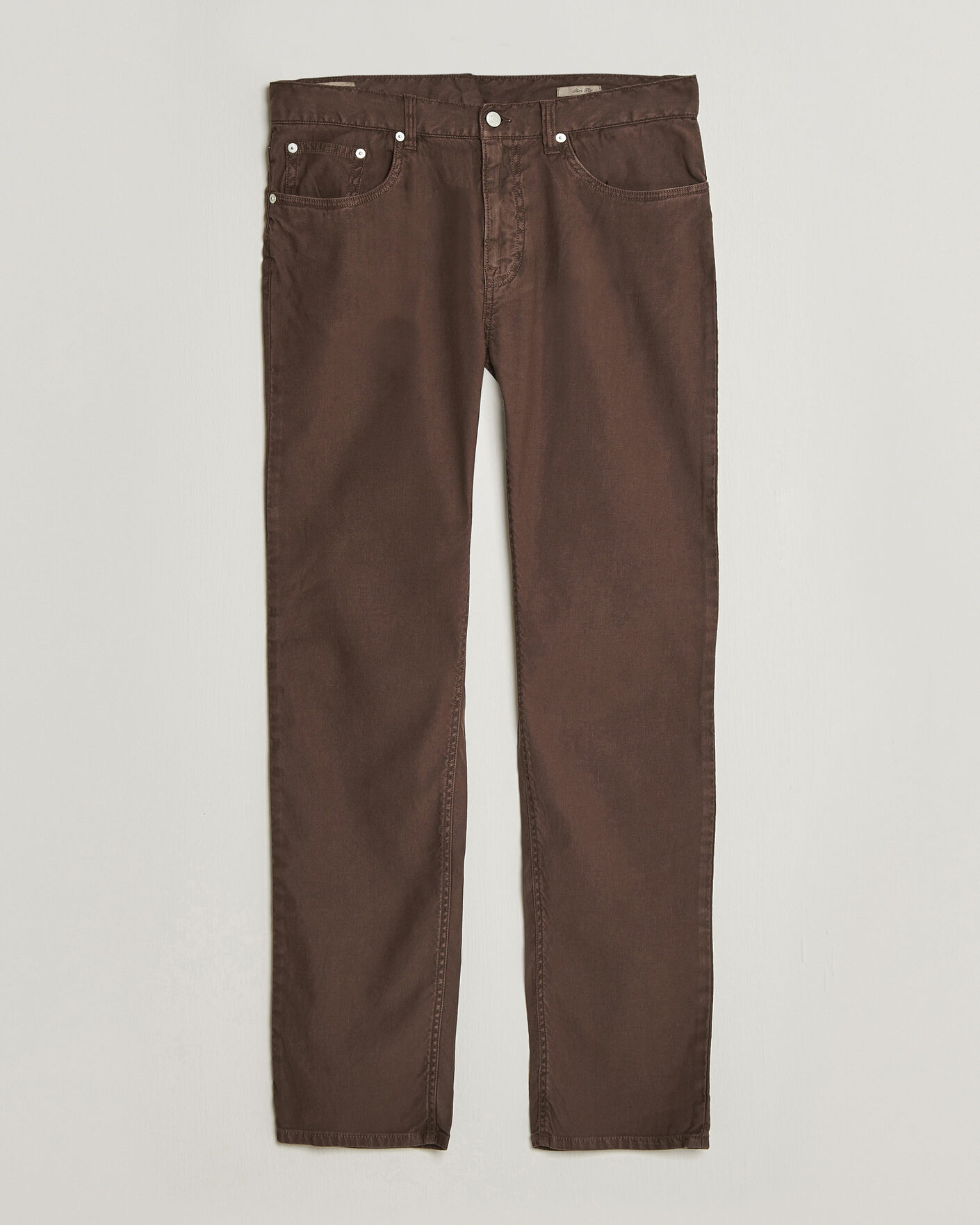 Men | Trousers | Gant | Slim Fit Cotton/Linen 5-Pocket Pants Rich Brown