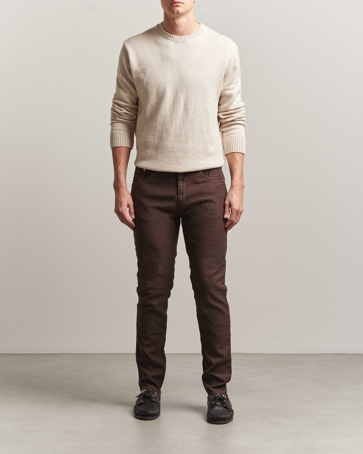 Men | Trousers | Gant | Slim Fit Cotton/Linen 5-Pocket Pants Rich Brown